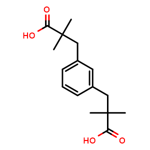 Chemical structure of 3,3'-(1,3-Phenylene)bis(2,2-dimethylpropanoic acid , CAS 819050-88-9, AChemBlock AD288885
