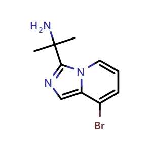 Chemical structure of 2-(8-Bromoimidazo[1,5-a]pyridin-3-yl)propan-2-amine , CAS 1781347-65-6, AChemBlock AD288887