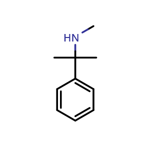 Chemical structure of N-Methyl-2-phenylpropan-2-amine , CAS 66896-49-9, AChemBlock AD288888