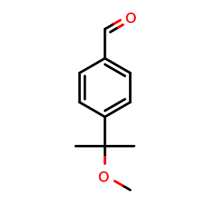 Chemical structure of 4-(1-Methoxy-1-methylethyl)benzaldehyde , CAS 116473-61-1, AChemBlock AD288890