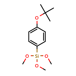 Chemical structure of (4-tert-butoxyphenyl)-trimethoxy-silane , CAS 1204520-60-4, AChemBlock AD288894