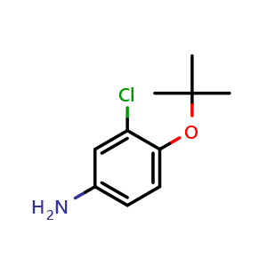Chemical structure of 4-(tert-butoxy)-3-chloroaniline , CAS 1039334-68-3, AChemBlock AD288895