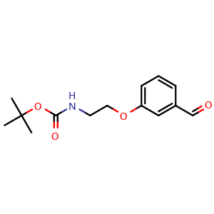 Chemical structure of Tert-butyl 2-(3-formylphenoxy)ethylcarbamate , CAS 179003-14-6, AChemBlock AD288900