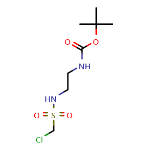 Chemical structure of N-[2-(Boc-amino)ethyl]-1-chloromethanesulfonamide , CAS 1375338-62-7, AChemBlock AD288902