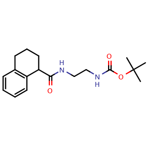Chemical structure of tert-Butyl (2-(1,2,3,4-tetrahydronaphthalene-1-carboxamido)ethyl)carbamate , CAS 1371788-45-2, AChemBlock AD288904
