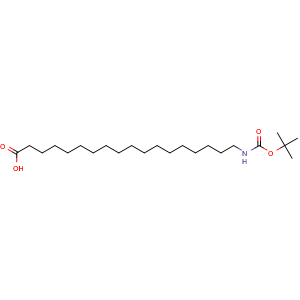 Chemical structure of 18-((tert-Butoxycarbonyl)amino)octadecanoic acid , CAS 2389064-45-1, AChemBlock AD288906