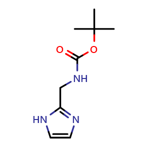 Chemical structure of N-Boc-1-(2-imidazolyl)methanamine , CAS 203664-05-5, AChemBlock AD288908