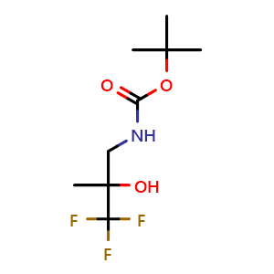 Chemical structure of 3-(Boc-amino)-1,1,1-trifluoro-2-methyl-2-propanol , CAS 2143420-92-0, AChemBlock AD288912