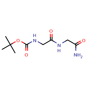 Chemical structure of tert-butyl (2-((2-amino-2-oxoethyl)amino)-2-oxoethyl)carbamate , CAS 61798-83-2, AChemBlock AD288913