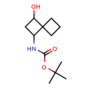 Chemical structure of 3-(Boc-amino)spiro[3.3]heptan-1-ol , CAS 1935054-64-0, AChemBlock AD288920