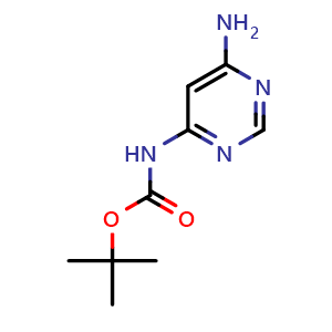 Chemical structure of tert-Butyl (6-aminopyrimidin-4-yl)carbamate , CAS 1330532-98-3, AChemBlock AD288923