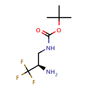 Chemical structure of (R)-N1-Boc-3,3,3-trifluoropropane-1,2-diamine , CAS 1388736-64-8, AChemBlock AD288937