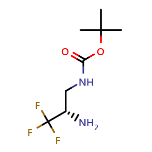 Chemical structure of (S)-N1-Boc-3,3,3-trifluoropropane-1,2-diamine , CAS 1390660-65-7, AChemBlock AD288940