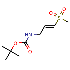 Chemical structure of tert-Butyl (E)-(3-(methylsulfonyl)allyl)carbamate , CAS 211518-70-6, AChemBlock AD288941