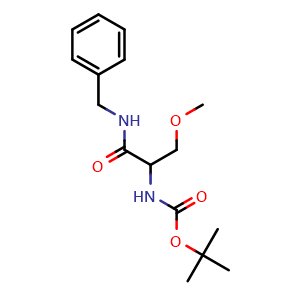 Chemical structure of tert-Butyl (1-(benzylamino)-3-methoxy-1-oxopropan-2-yl)carbamate , CAS 1352305-14-6, AChemBlock AD288942