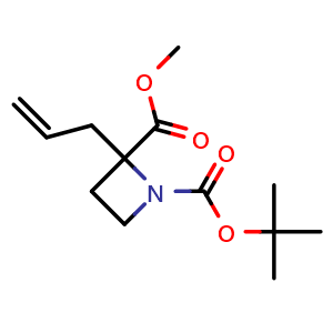 Chemical structure of Methyl 2-Allyl-1-Boc-azetidine-2-carboxylate , CAS 1391079-47-2, AChemBlock AD288964
