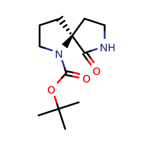 Chemical structure of tert-butyl (5S)-6-oxo-1,7-diazaspiro[4.4]nonane-1-carboxylate , CAS 2183458-73-1, AChemBlock AD288968