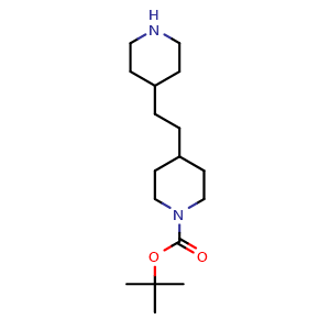 Chemical structure of tert-butyl 4-[2-(4-piperidyl)ethyl]piperidine-1-carboxylate , CAS 775288-40-9, AChemBlock AD288972