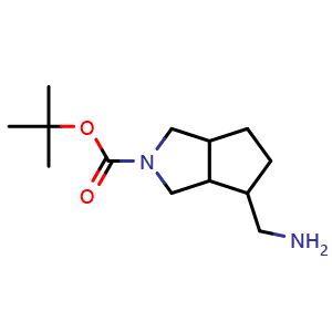 Chemical structure of (2-Boc-octahydrocyclopenta[c]pyrrol-4-yl)methanamine , CAS 1780087-29-7, AChemBlock AD288983