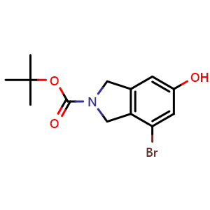Chemical structure of tert-butyl 4-bromo-6-hydroxy-isoindoline-2-carboxylate , CAS 2920048-75-3, AChemBlock AD288988