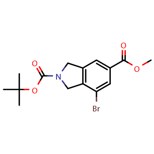 Chemical structure of 2-(tert-Butyl) 5-methyl 7-bromoisoindoline-2,5-dicarboxylate , CAS 2134647-39-3, AChemBlock AD288989