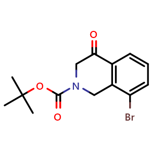 Chemical structure of 8-Bromo-2-Boc-2,3-dihydroisoquinolin-4(1H)-one , CAS 1432514-83-4, AChemBlock AD288990