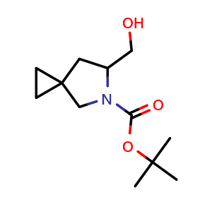 Chemical structure of (5-Boc-5-azaspiro[2.4]heptan-6-yl)methanol , CAS 1823433-53-9, AChemBlock AD288991