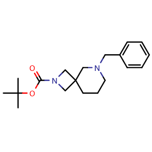 Chemical structure of tert-Butyl 6-benzyl-2,6-diazaspiro[3.5]nonane-2-carboxylate , CAS 1027333-16-9, AChemBlock AD288993