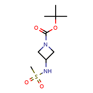 Chemical structure of tert-Butyl 3-(methylsulfonamido)azetidine-1-carboxylate , CAS 1146082-05-4, AChemBlock AD289002