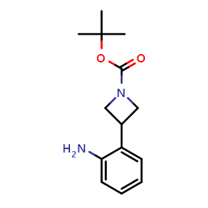 Chemical structure of tert-Butyl 3-(2-aminophenyl)azetidine-1-carboxylate , CAS 916421-40-4, AChemBlock AD289006