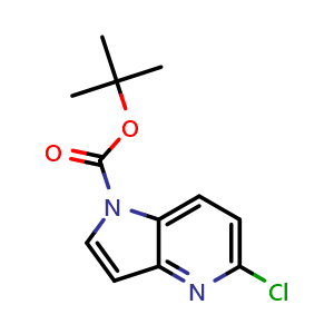 Chemical structure of tert-Butyl 5-chloro-1H-pyrrolo[3,2-b]pyridine-1-carboxylate , CAS 1207625-34-0, AChemBlock AD289015