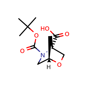 Chemical structure of (1S,4S)-5-(tert-Butoxycarbonyl)-2-oxa-5-azabicyclo[2.2.1]heptane-4-carboxylic acid , CAS 2920198-60-1, AChemBlock AD289026