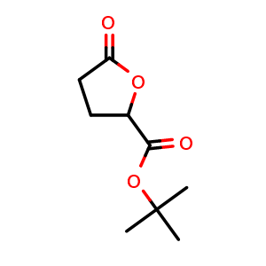 Chemical structure of tert-Butyl 5-oxotetrahydrofuran-2-carboxylate , CAS 55714-67-5, AChemBlock AD289063