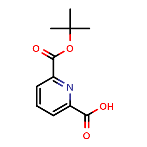 Chemical structure of Pyridine-2,6-dicarboxylic acid mono-tert-butyl ester , CAS 575433-76-0, AChemBlock AD289068