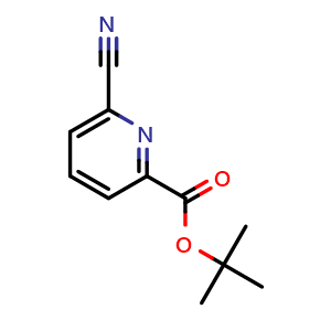Chemical structure of tert-Butyl 6-cyanopicolinate , CAS 501378-60-5, AChemBlock AD289069