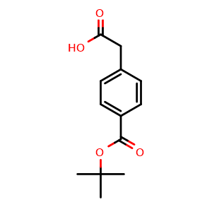 Chemical structure of 2-(4-(tert-Butoxycarbonyl)phenyl)acetic acid , CAS 732308-82-6, AChemBlock AD289070