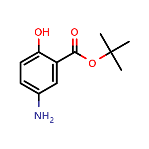 Chemical structure of tert-Butyl 5-amino-2-hydroxybenzoate , CAS 155388-93-5, AChemBlock AD289073