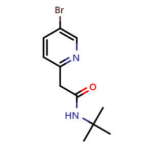 Chemical structure of N-t-Butyl 2-(5-bromopyridin-2-yl)acetamide , CAS 1159000-89-1, AChemBlock AD289081