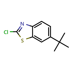 Chemical structure of 6-(tert-Butyl)-2-chlorobenzo[d]thiazole , CAS 898748-35-1, AChemBlock AD289086