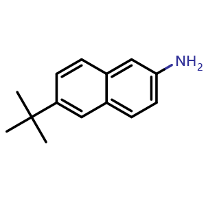 Chemical structure of 2-Amino-6-(tert-Butyl)naphthalene , CAS 37521-64-5, AChemBlock AD289092