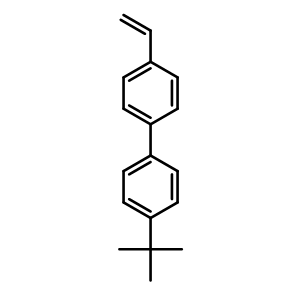 Chemical structure of 4-(tert-Butyl)-4'-vinyl-1,1'-biphenyl , CAS 1352153-50-4, AChemBlock AD289098