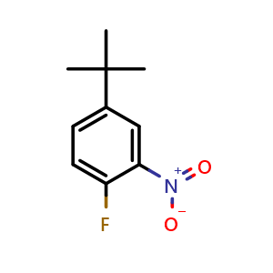 Chemical structure of 4-tert-butyl-1-fluoro-2-nitrobenzene , CAS 111041-92-0, AChemBlock AD289107