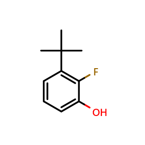 Chemical structure of 3-tert-butyl-2-fluorophenol , CAS 1243450-69-2, AChemBlock AD289116
