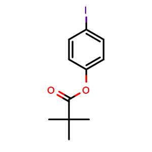 Chemical structure of 4-Iodophenyl pivalate , CAS 188851-45-8, AChemBlock AD289120