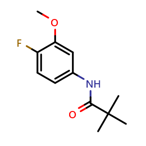 Chemical structure of N-(4-Fluoro-3-methoxyphenyl)pivalamide , CAS 1258851-10-3, AChemBlock AD289124