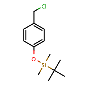 Chemical structure of tert-Butyl(4-(chloromethyl)phenoxy)dimethylsilane , CAS 138585-09-8, AChemBlock AD289130
