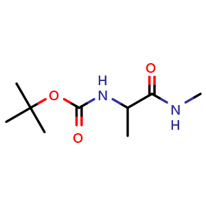 Chemical structure of tert-Butyl (1-(methylamino)-1-oxopropan-2-yl)carbamate , CAS 88815-86-5, AChemBlock AD289140