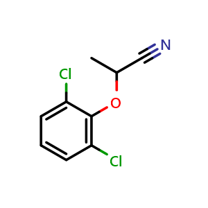 Chemical structure of 2-(2,6-Dichlorophenoxy)propanenitrile , CAS 78302-27-9, AChemBlock AD289142