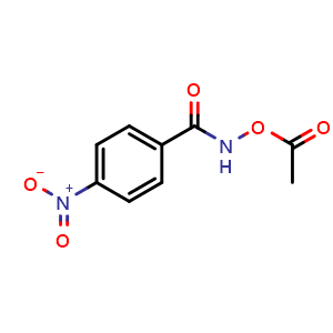 Chemical structure of N-Acetoxy-4-nitrobenzamide , CAS 1613-81-6, AChemBlock AD289149