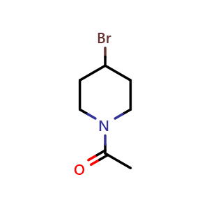 Chemical structure of 1-(4-Bromo-1-piperidyl)ethanone , CAS 1082915-85-2, AChemBlock AD289167